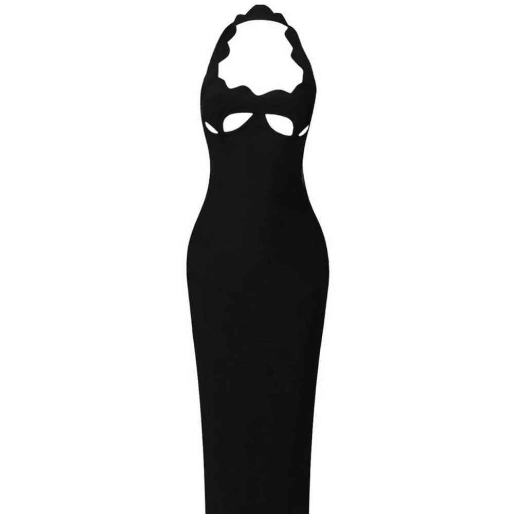 Elegant Black Halter Dress